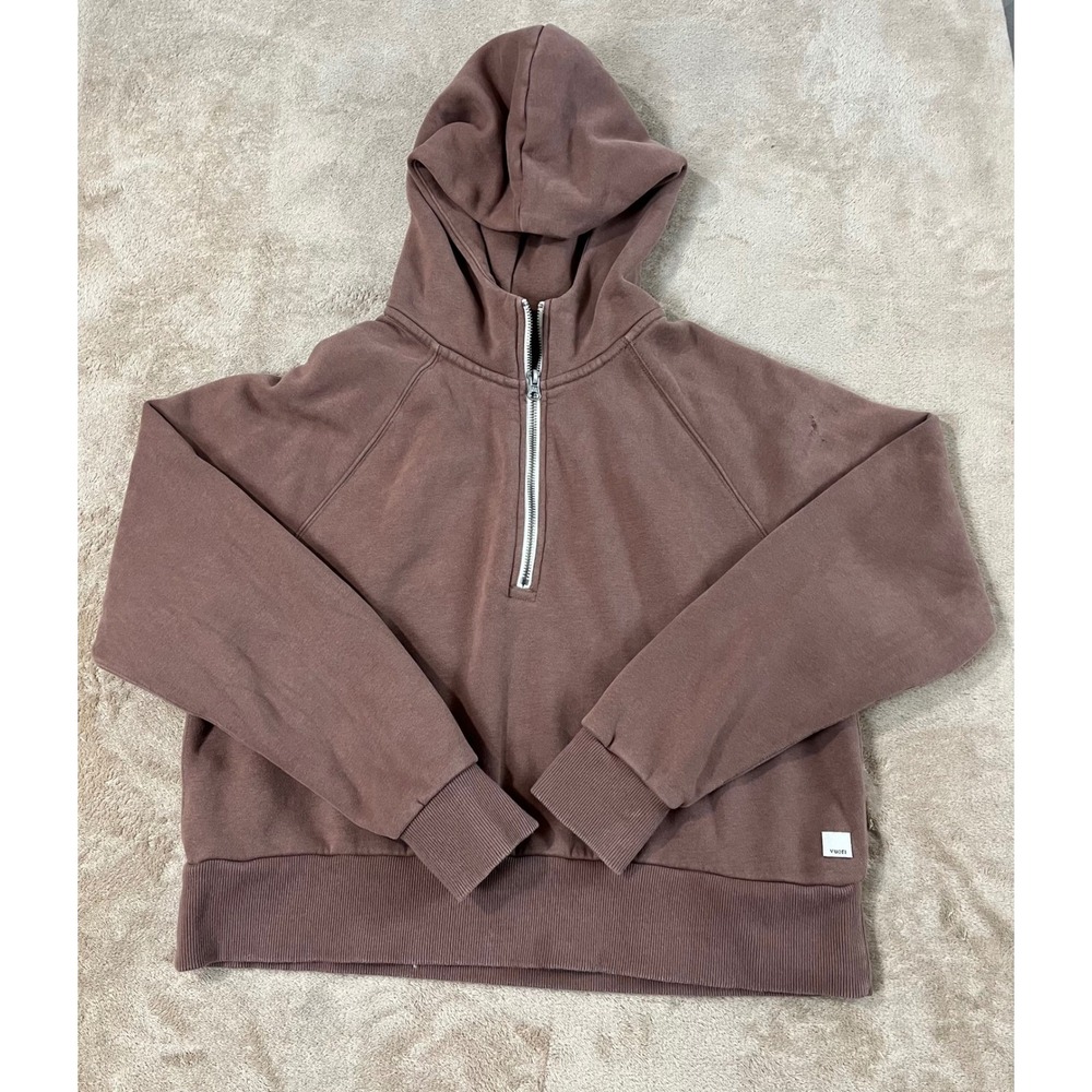 VUORI Restore Half Zip Hoodie Sweatshirt Women's M Mauve Hooded Fleece L/S GOOD
